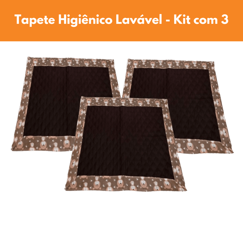 Kit 3 Tapetes Higiênicos Médios - Para Cães