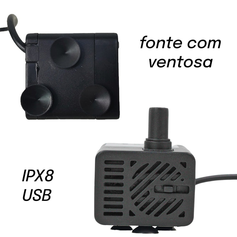 Fonte Bebedouro Com Filtro USB Bivolt 2,5 Litros Pet Ideal - Para Cães E Gatos